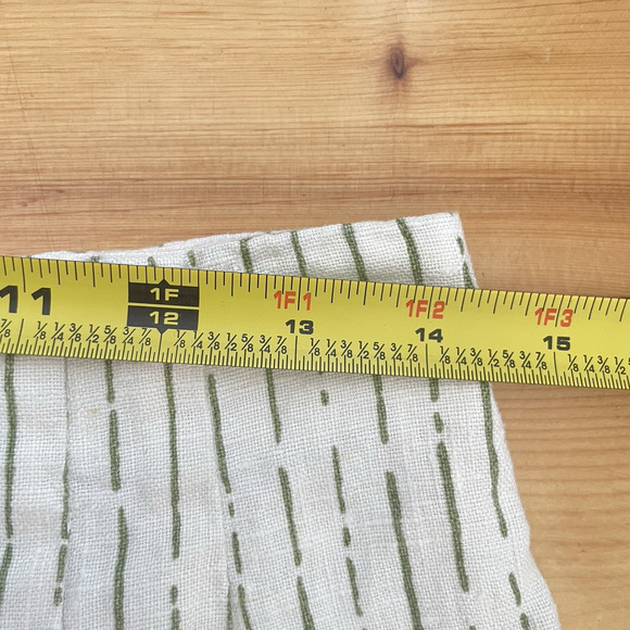 VTG 90s Linen Mini Skirt S Hand Screened USA Made Minimalist Art Print Coastal - Picture 5 of 7